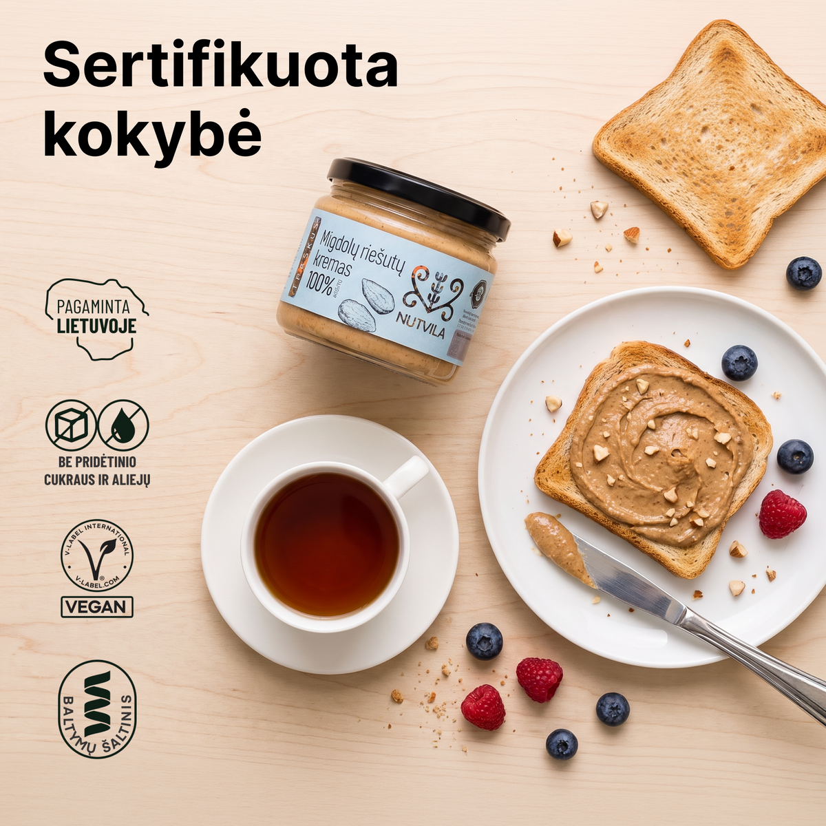 Traškus migdolų riešutų kremas